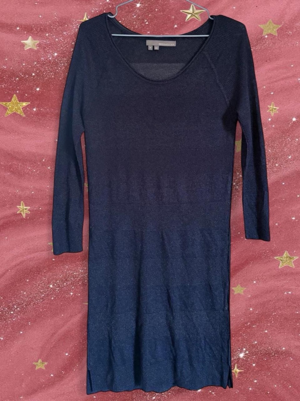 360 Sweater Navy Scoop Neck Knit Dress
